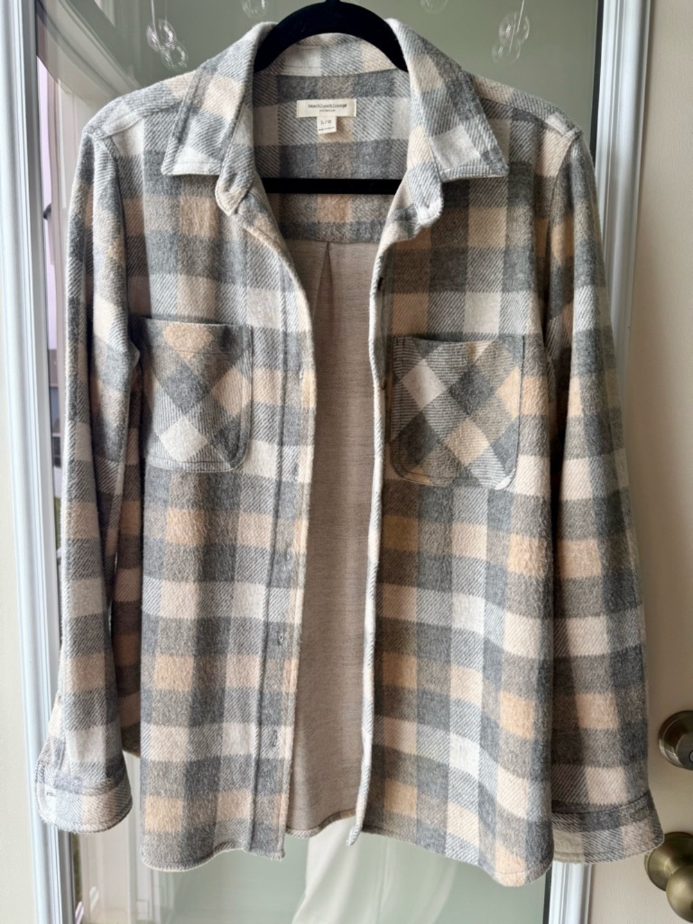 Madewell Beige & Gray Plaid Shacket - Women's Jacket